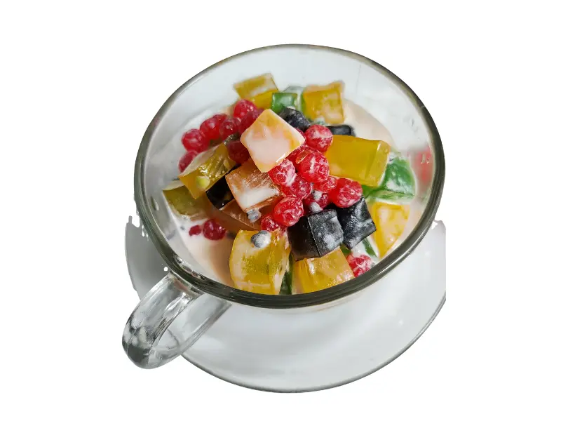 Creamy fruit sald with dates, sago and jelly (500ml)